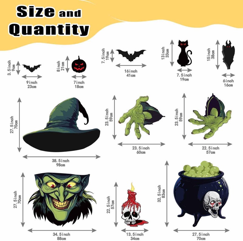 HEIPINIUYE Halloween Witch Trunk or Treat Car Decorations Kit Halloween Trunk or Treat Decorations for SUV Car Garage Door Entryway Archway Witch Party Decorations - Image 3